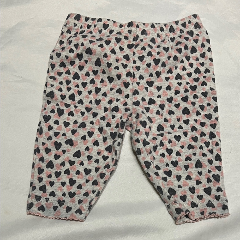 “Bundle 10/$13” Carter's 3M Pink and Black Heart Leggings baby girl pants